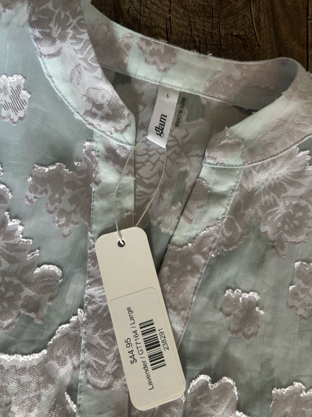 glam Mint and Lavender Floral Jacquard Tunic - Picture 2 of 7